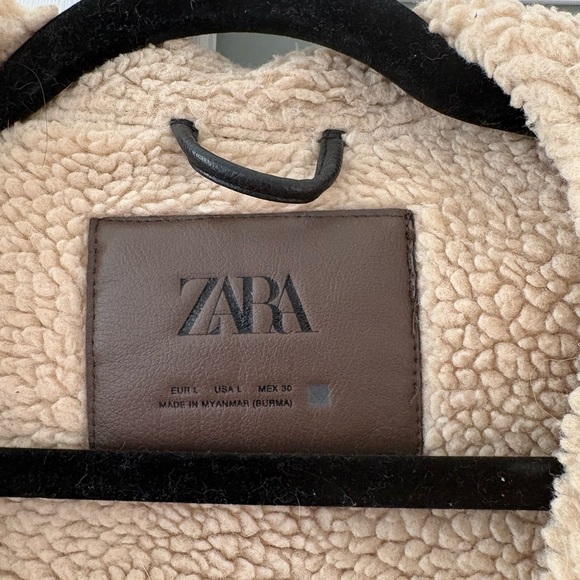 Zara Cream Shearling Jacket - Picture 2 of 3